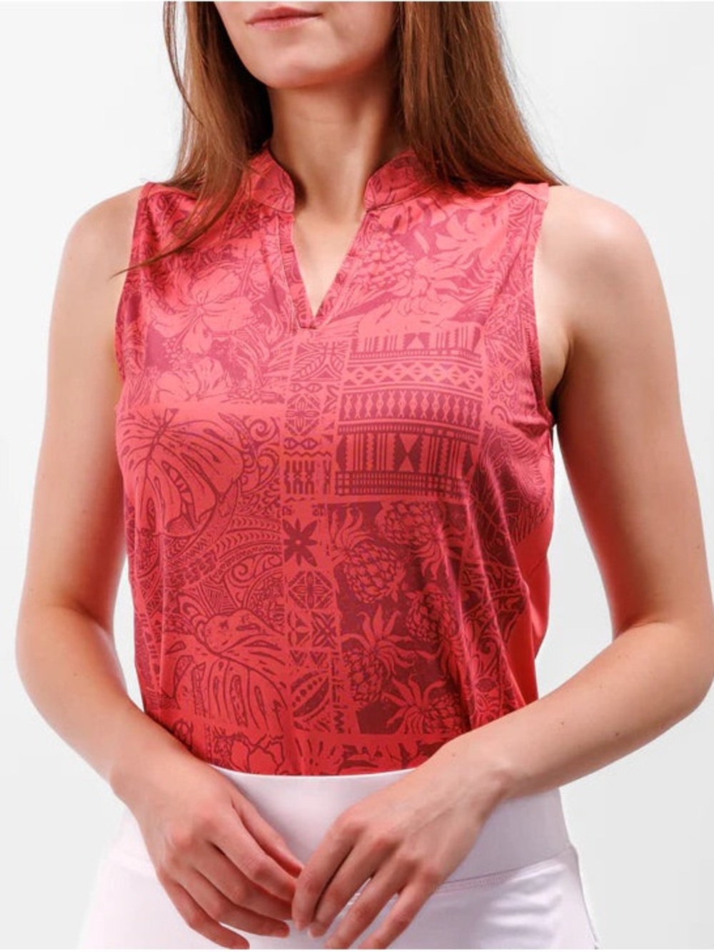 Waggle Golf Hanalei Bay Women’s Sleeveless Polo Medium VNeck